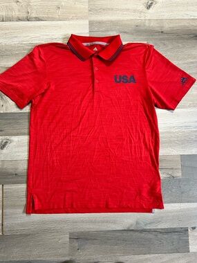 Adidas Red USA Golf red Polo size M